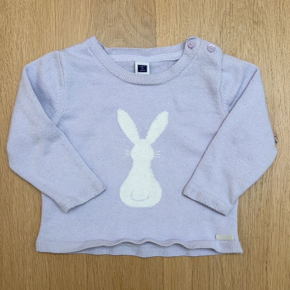 Janie and Jack Lavender Bunny Sweater